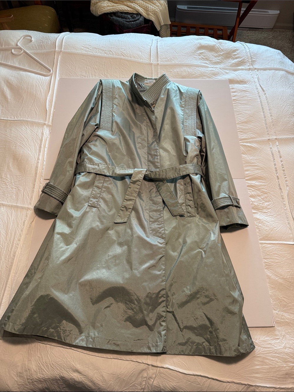 Vintage British Mist Iridescent Shimmer Trench Coat / Rain Jacket
